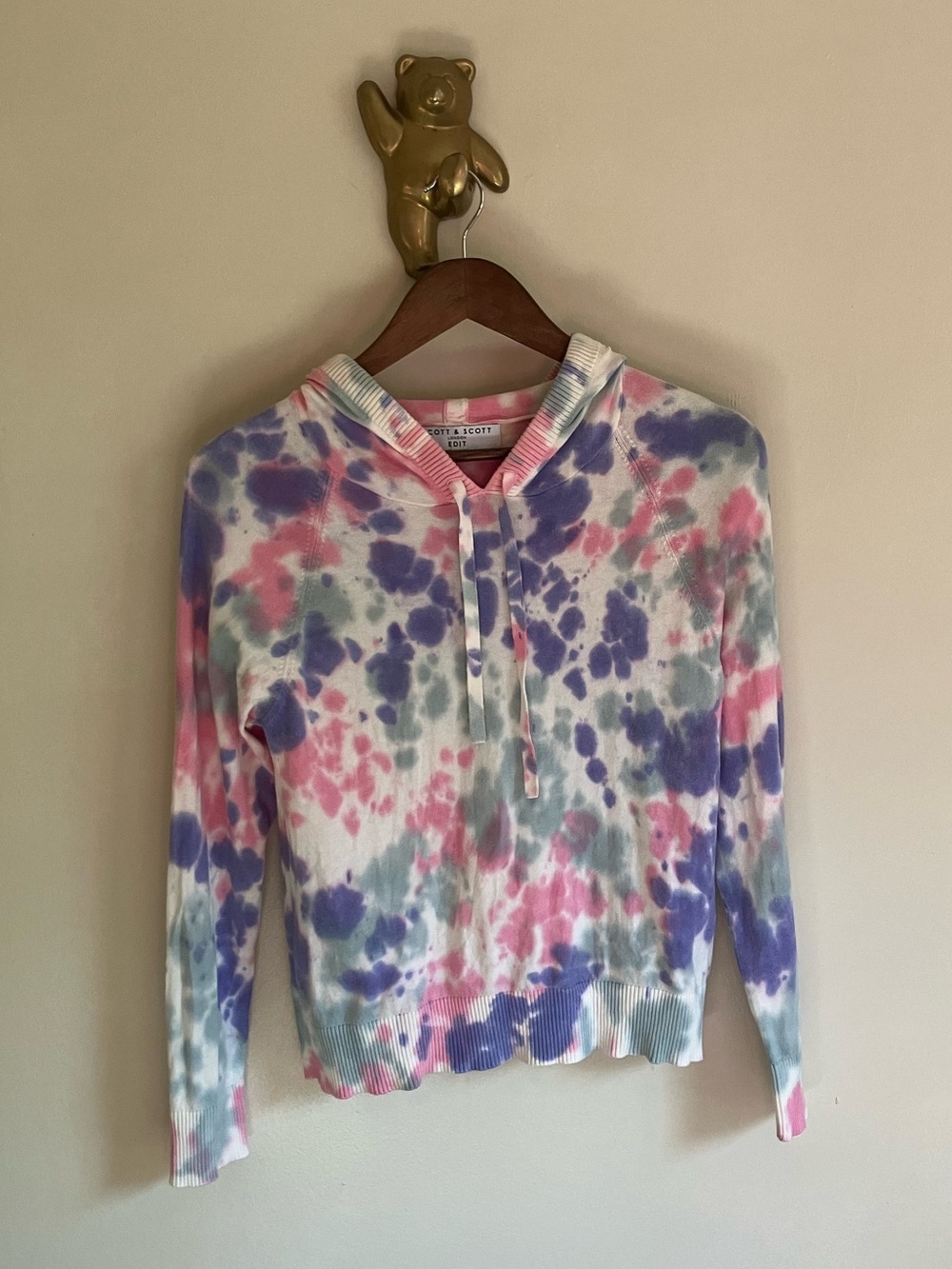 Scott and Scott London Silk and Cotton Tie-Dye Hoodie Pullover Sweatshirt - Picture 2 of 5